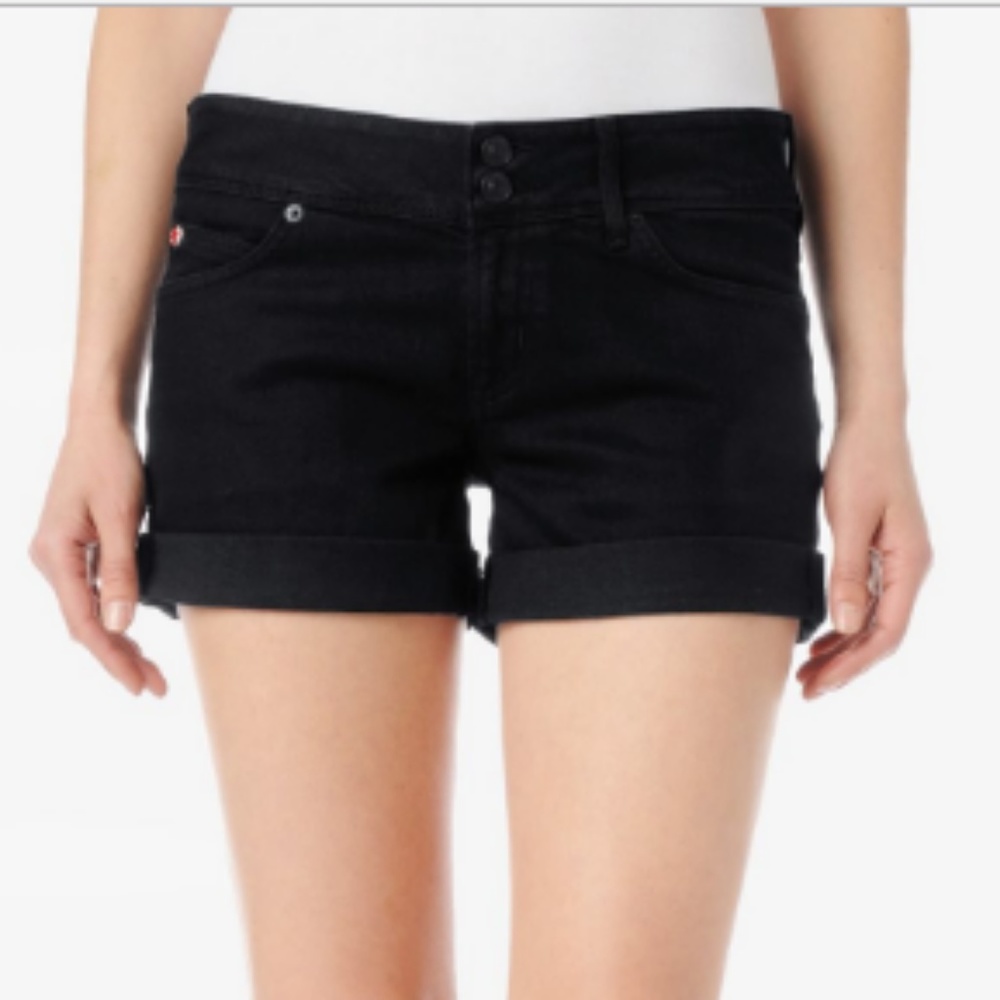 Hudson Croxley Black Mid Thigh Denim Short
